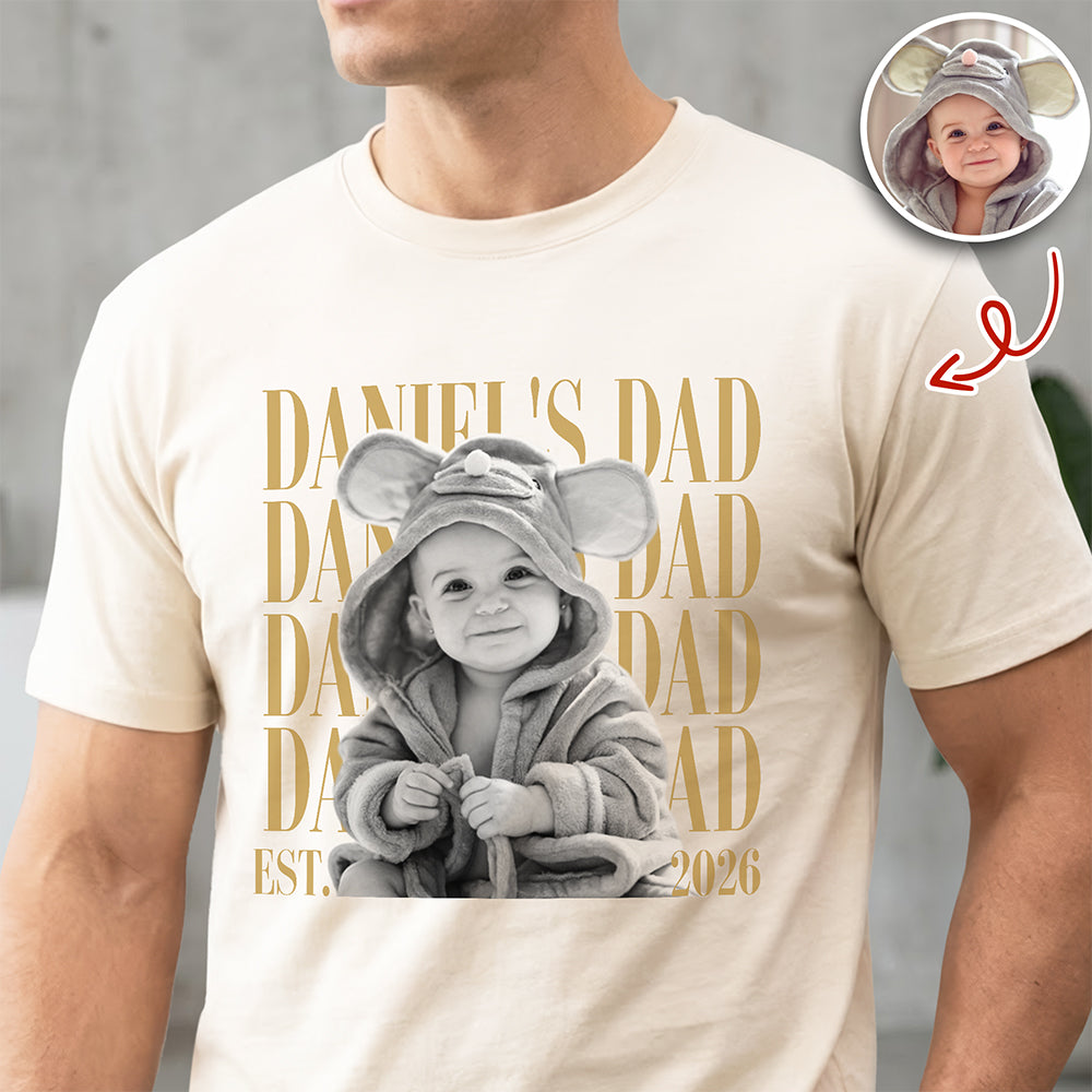 Personalized Vintage Photo Dad, Mom Est. Comfort Shirt HA75 921414