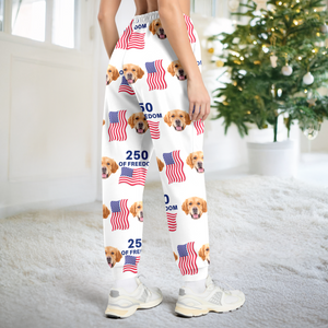 Custom Cute Dog Photo America 250 Years Of Freedom Sweatpants LM32 895849
