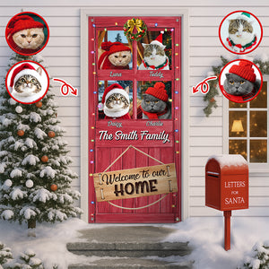 Custom Cat Photo Welcome To Our Home Peeking Pets Door Cover HO82 900244