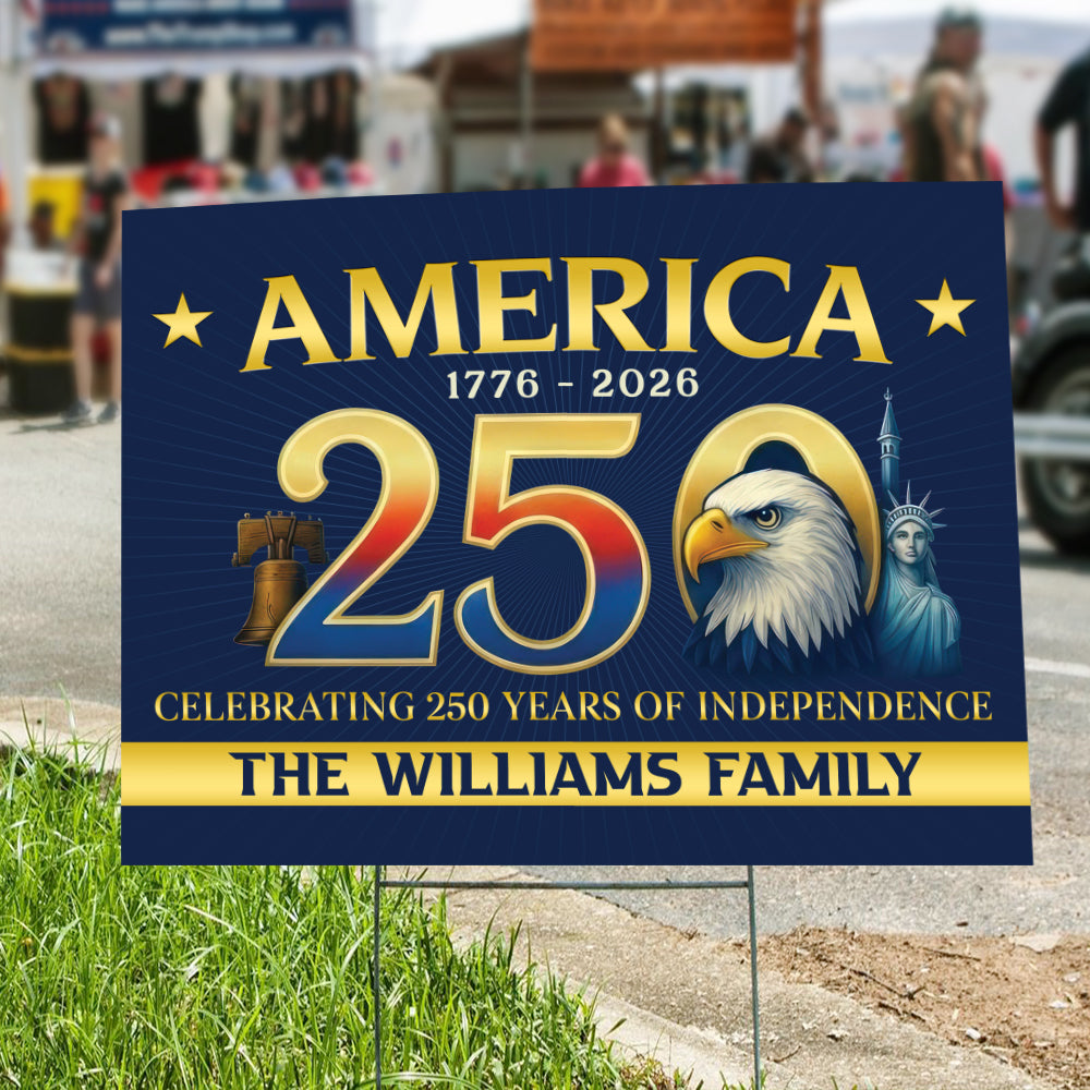 Personalized American Flag - America 250th Anniversary Yard Sign HO82 900998