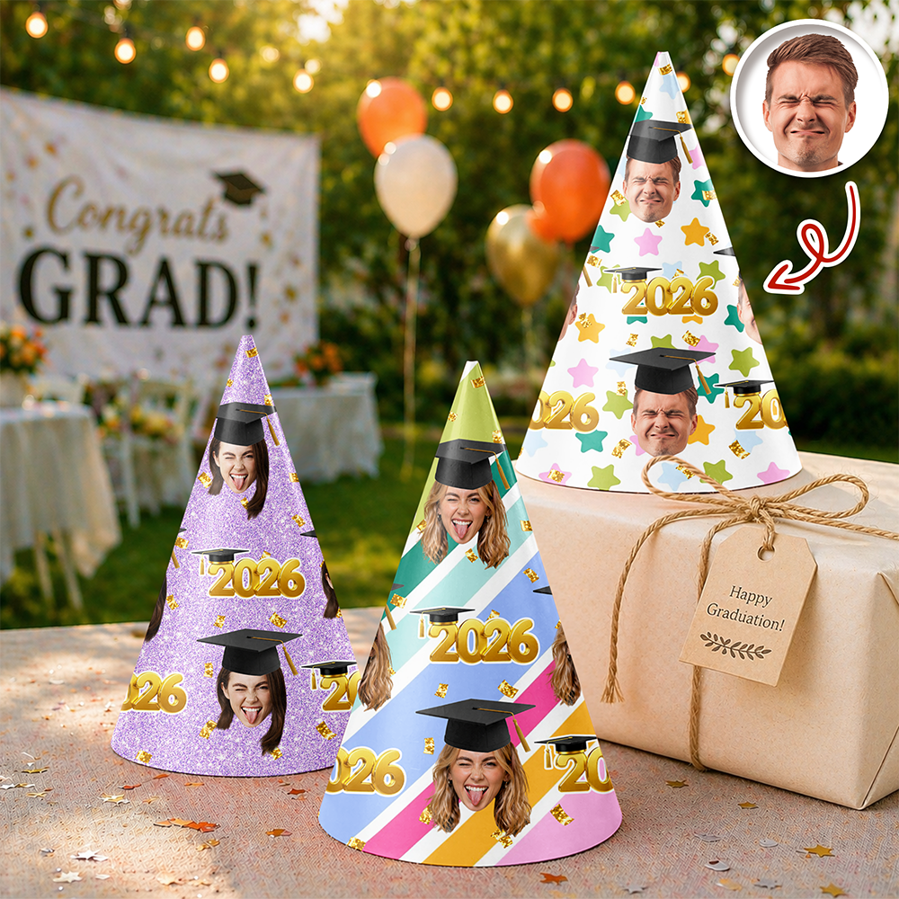 Custom Graduation Face Party Hat, Fun Party Favors, Party Photo Prop, Grad Hat HA75 921154