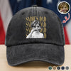 Personalized Vintage Photo Dad, Mom Washed Denim Baseball Cap HA75 921364