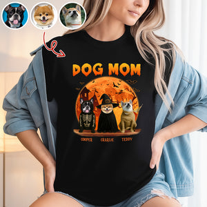 Dog Mom Dark Night - Custom Dog Halloween Photo Dark Shirt Gift For Dog Lovers CH07 899438