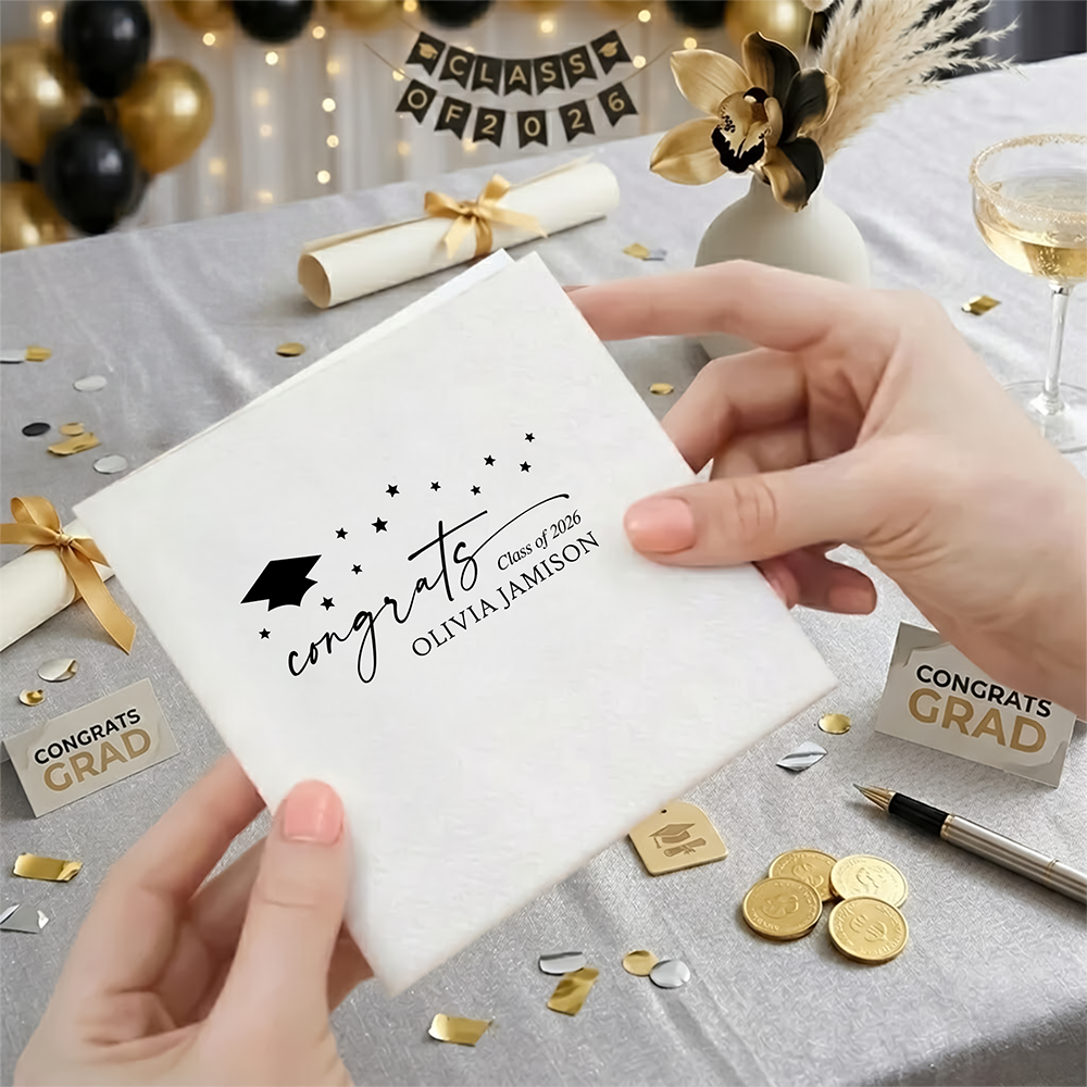 Personalized Congrats Class Of 2026 Graduation Napkins - Personalized Party Decor LM32 899901