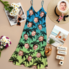 Custom Photo Blue Palm Hawaii Cami Maxi Dress HO82 901996