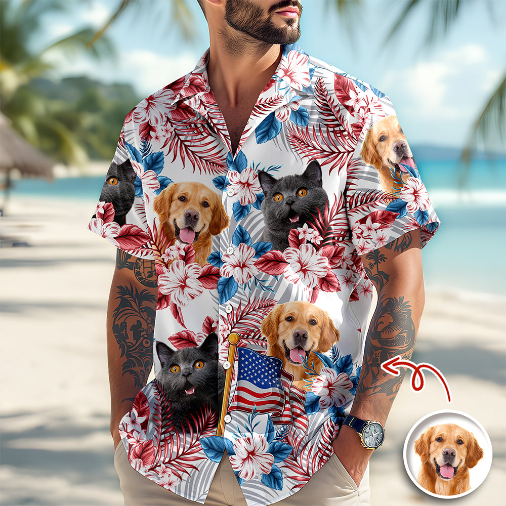 Custom Dog Cat Face Hawaii Shirt Personalized Aloha Shirt HA75 920208
