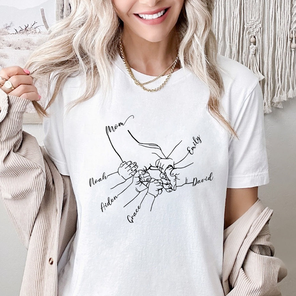 Personalized Handprint Shirt with Kids Names Bright Shirt Gift For Mother's Day HO82 902114