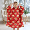 Custom Photo Dog Paw Pattern Hoodie Blanket HA75 898260