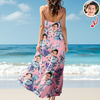 Custom Human Photo Tropical Vacation Aloha Hawaii Cami Maxi Dress HO82 901978