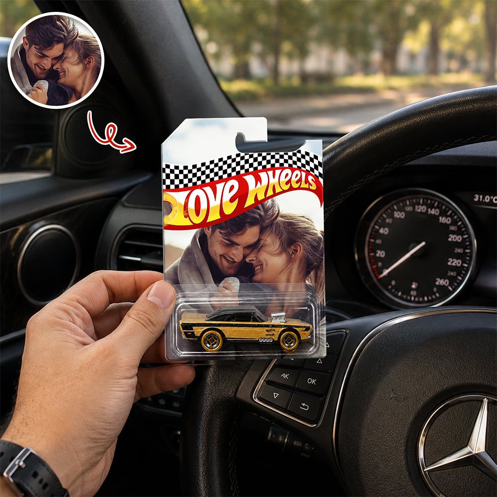 Custom Couple Photo Love Wheels Toy Car - Personalized Anniversary Gift HO82 902698