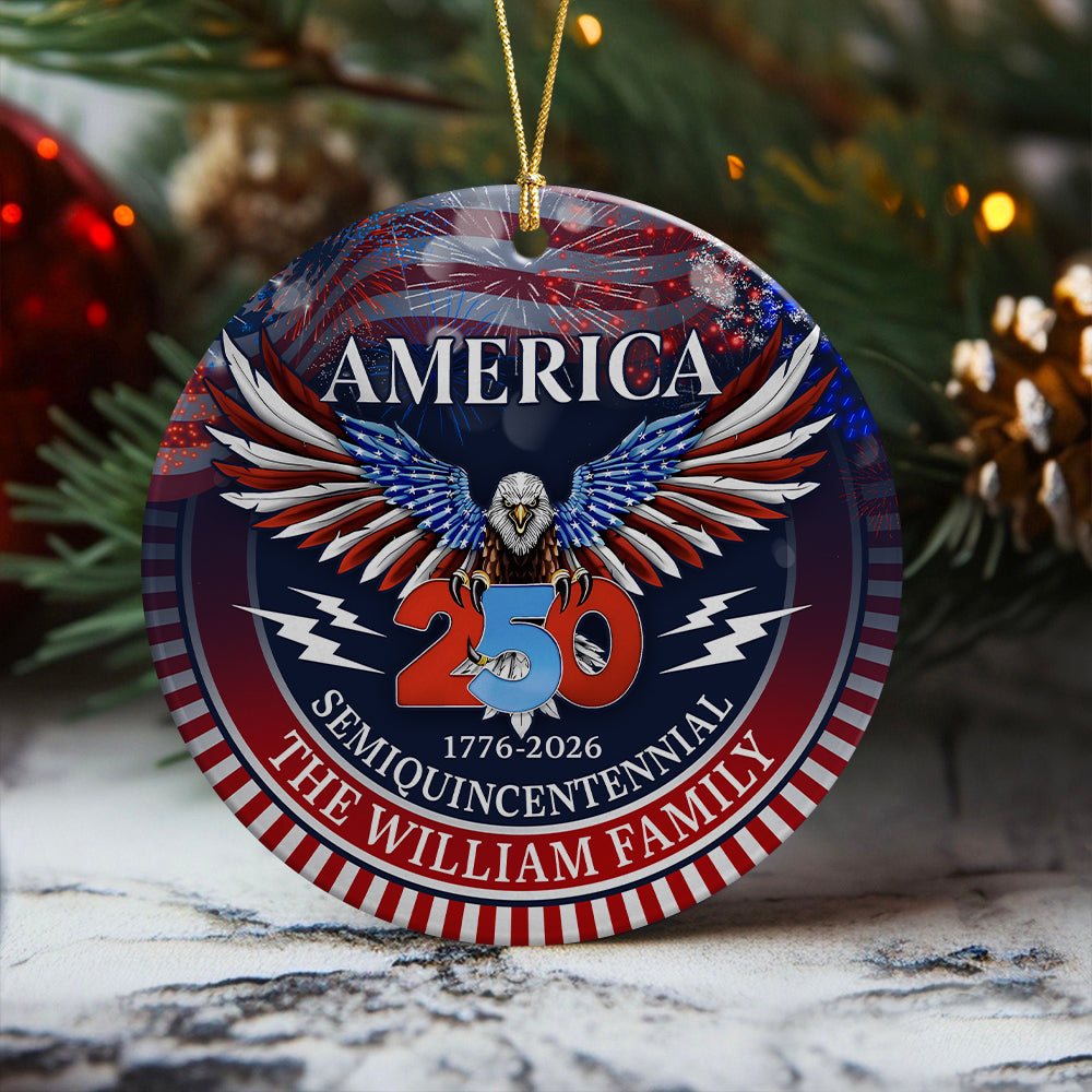 250 Years America Semiquincentennial Personalized Ceramic Ornament HA75 898536