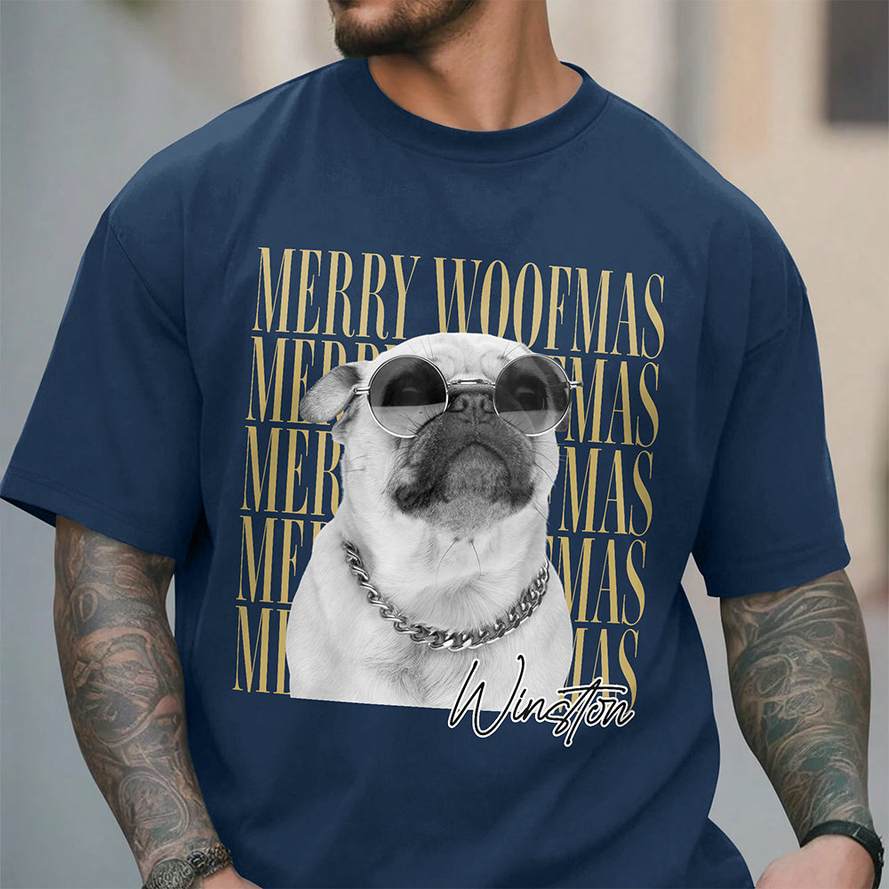 Personalized Vintage Dog Cat Photo Merry Christmas Comfort Shirt Gift For Dog Lovers HA75 922110