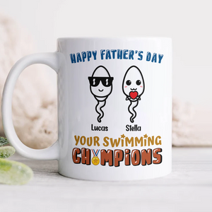 Happy Father's Day Your Swimming Champion Personalized White Mug Funny Father's Day Gift CH07 895360