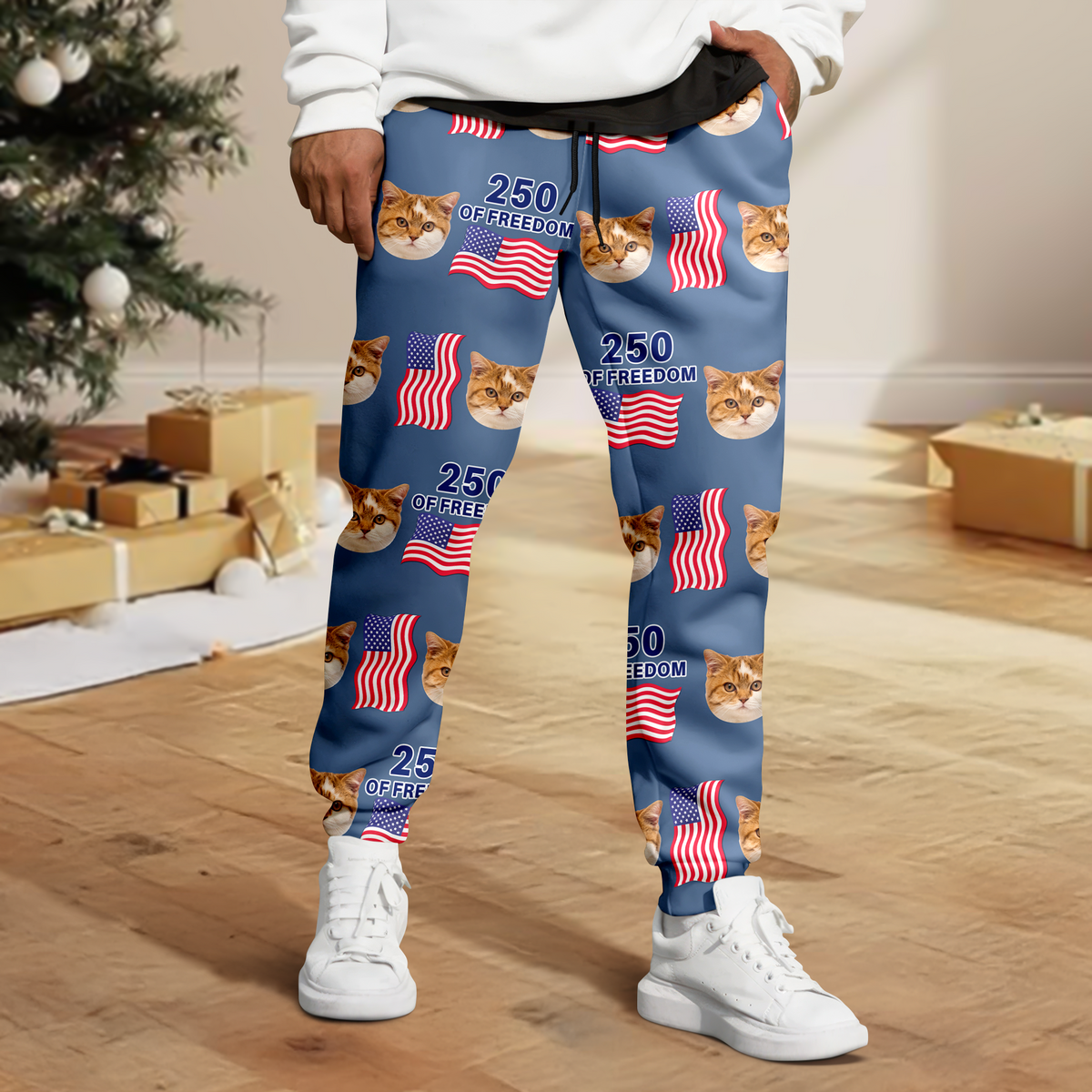 Custom Cute Cat Photo America 250 Years Of Freedom Sweatpants LM32 895847