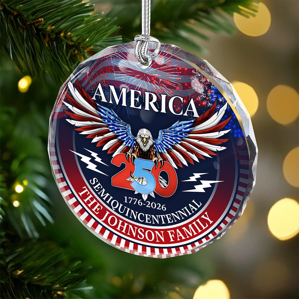 250 Years America Semiquincentennial Personalized Glass Ornament HA75 898538