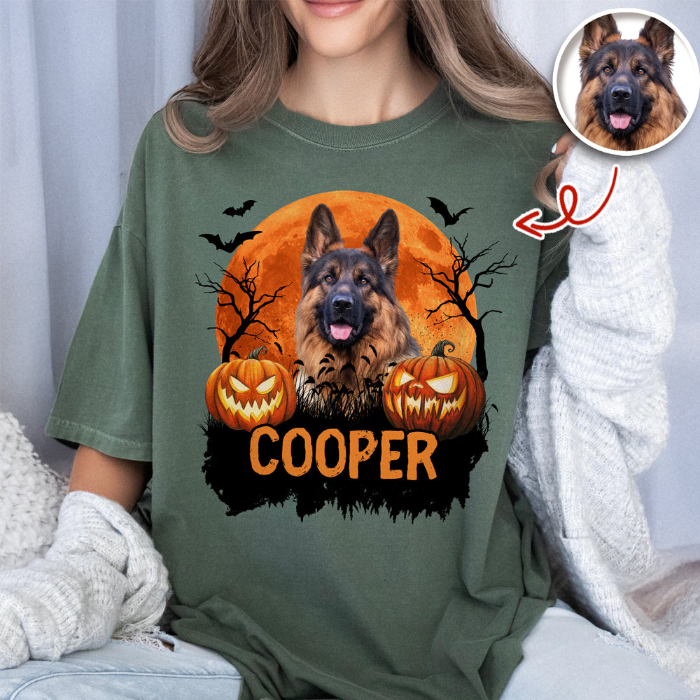 Custom Halloween Dog Photo Comfort Shirt Spooky Season Shirt Dog Lovers Halloween Gift CH07 899430