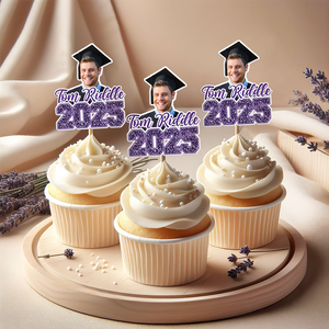 Custom Photo Class of 2025 Graduation Decoration Cupcake Toppers HA75 891996