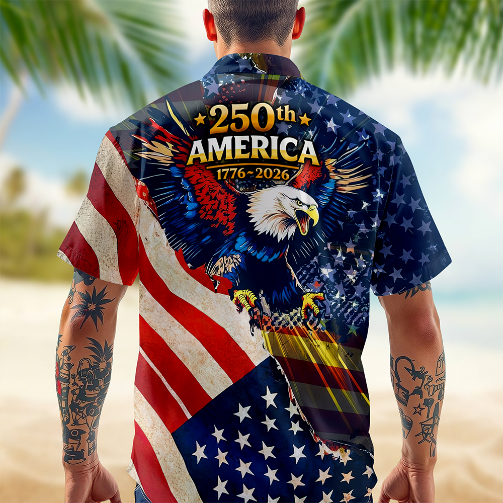 Patriotic 250th America 1776-2026 Eagle Hawaii Shirt HA75 920186