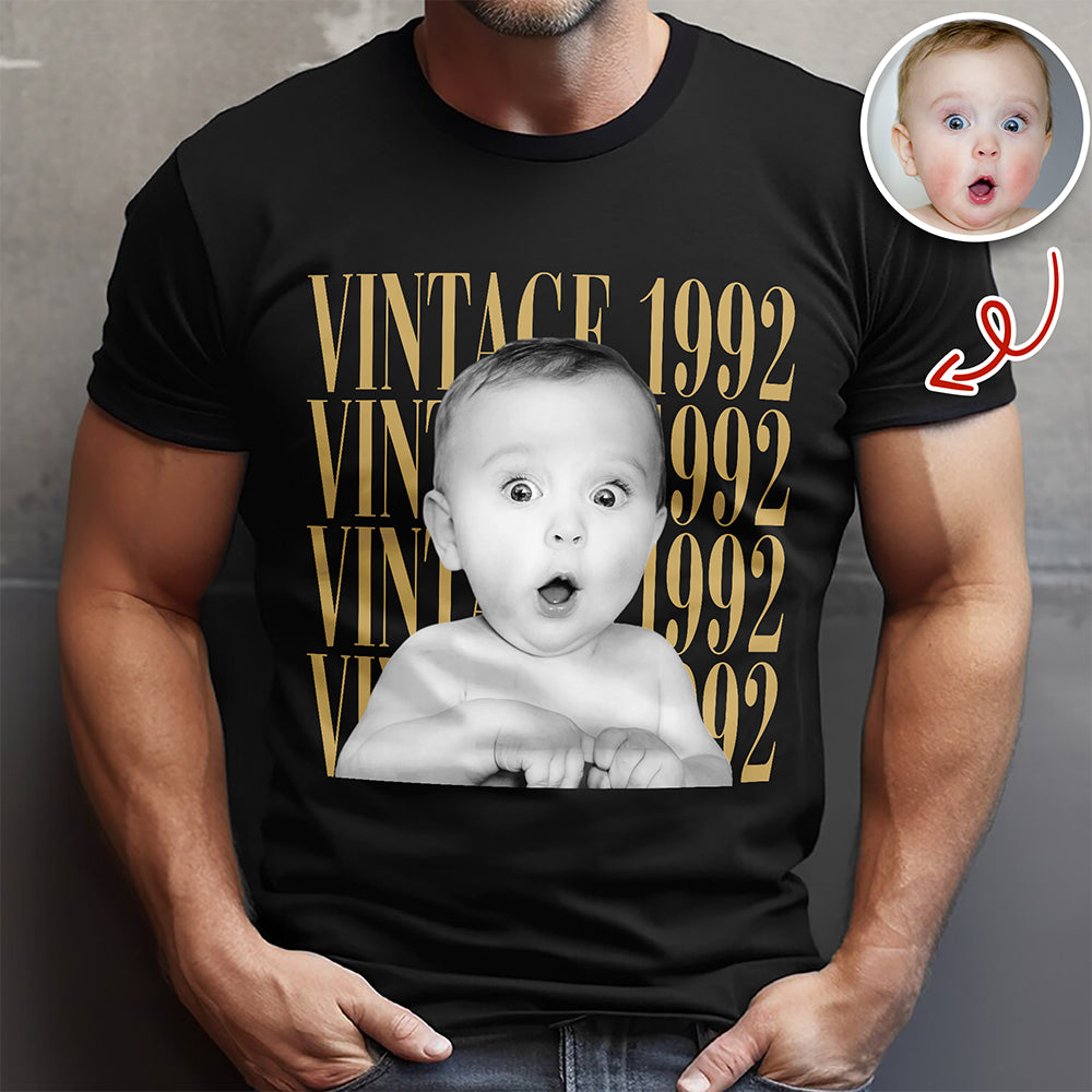 Custom Photo And Year Shirt, Retro Birthday Gift Comfort Shirt For Dad, Mom & Friends HA75 921556