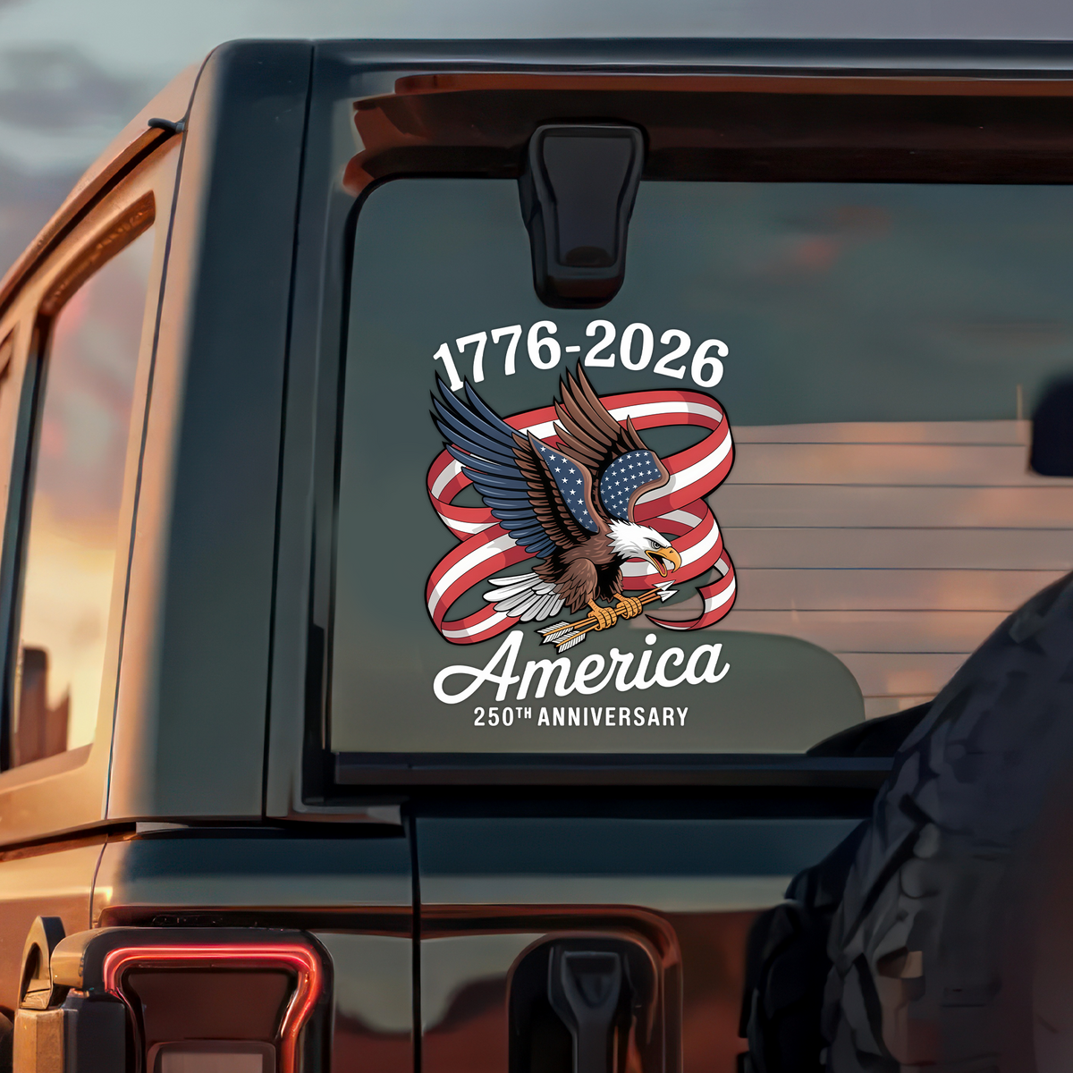 America 250Th Anniversary 1776-2026 Eagle Us Flag Car Window Decal Sticker HA75 898110