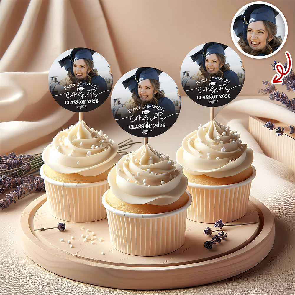 Custom Photo Class Of 2026 Graduation Cupcake Topper HO82 901358