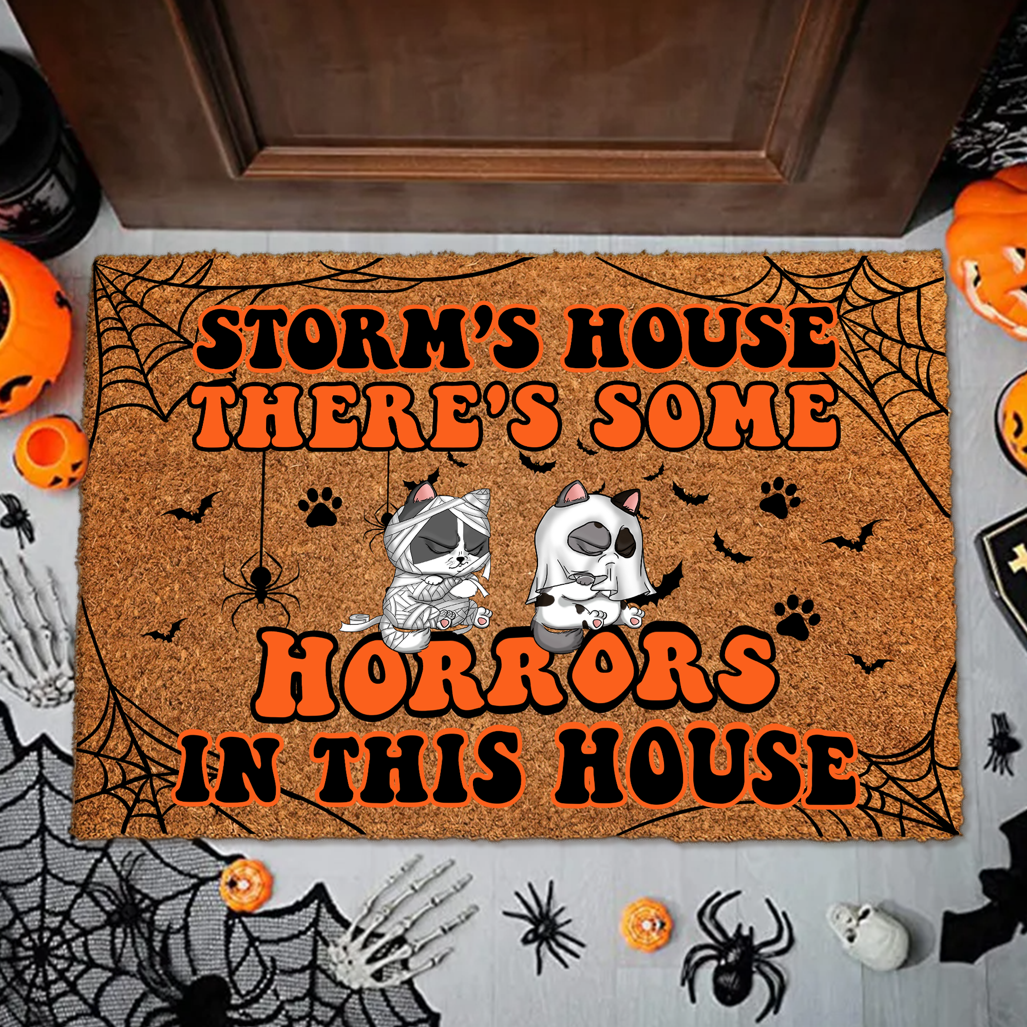 There's Some Horrors In This House Personalized Cat Doormat T368 HA75 891528