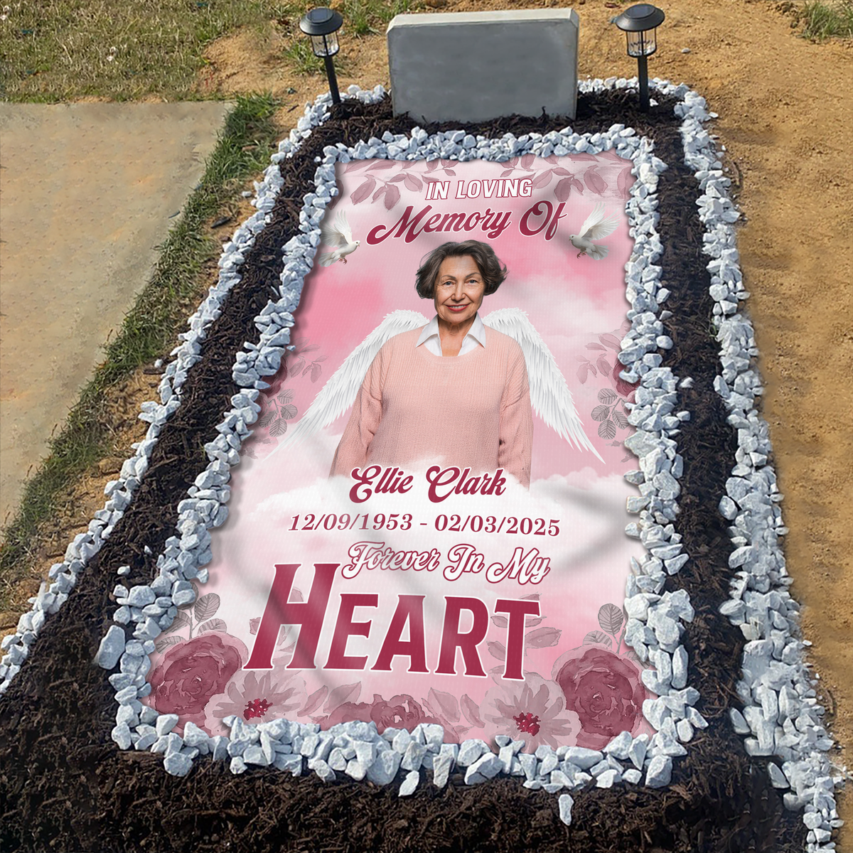 Custom Memorial Photo Forever In My Heart Grave Blanket In Loving Memorial Gift CH07 895396