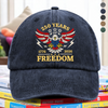 250 Years Of Freedom 1776 - 2026 USA 250th Anniversary Washed Denim Baseball Cap HA75 898052