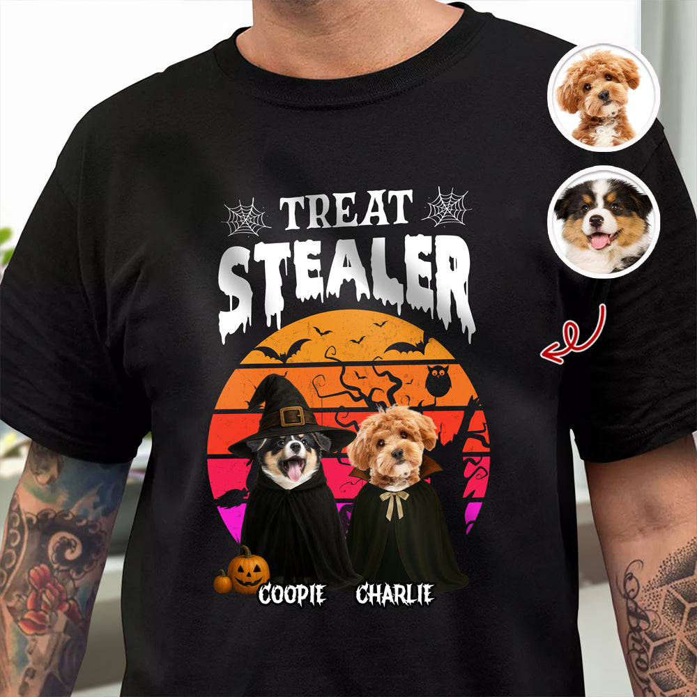 Custom Photo Dog Treat Stealer Halloween Dark Shirt HA75 897648