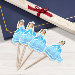 Custom Photo Princess Cupcake Toppers Personalized Birthday Gift Princess Party Decor CH07 895436