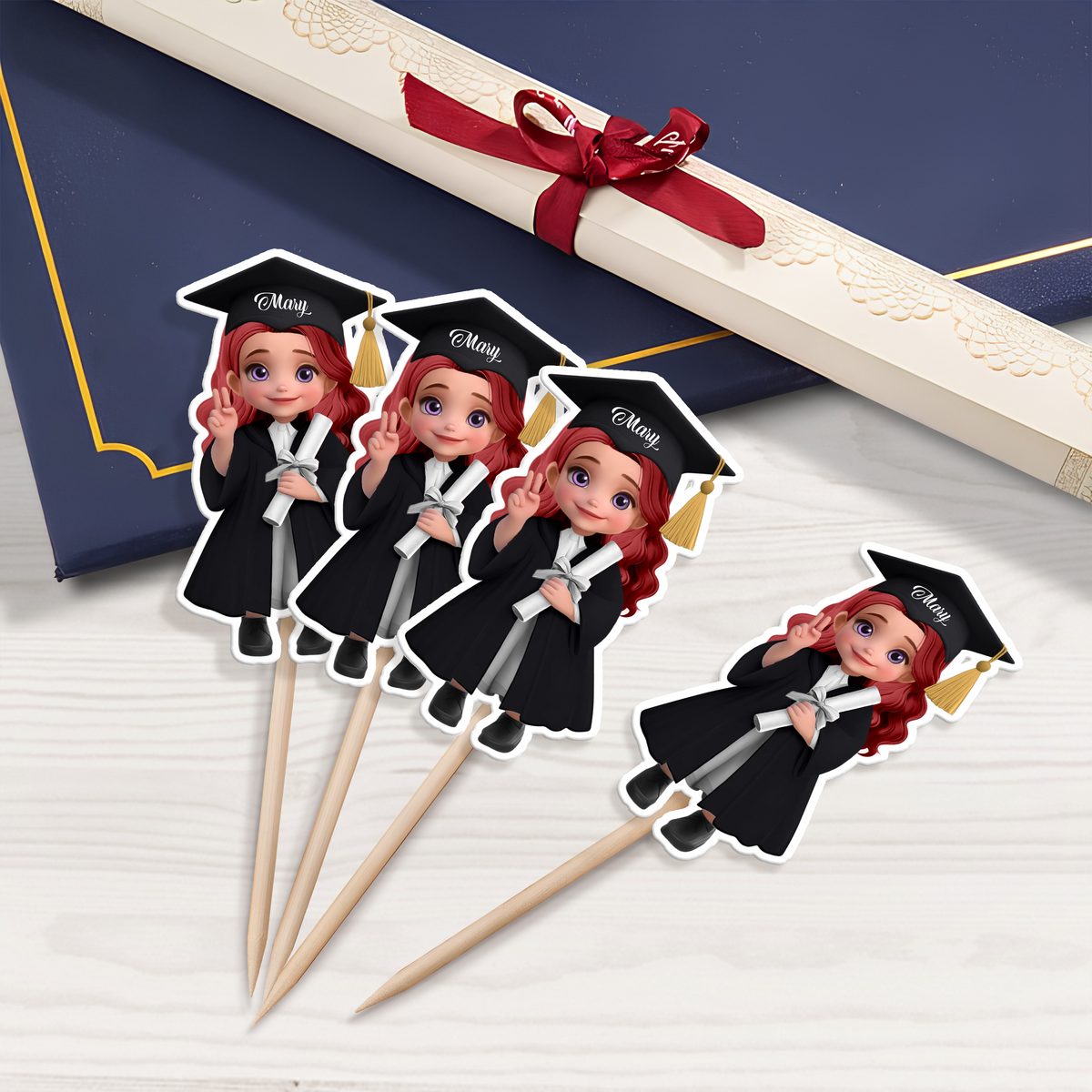 Graduation Class 2025 Cupcake Toppers Personalized Gift HO82 893772