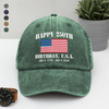 Happy 250th Birthday USA Patriotic 4th Of July Washed Denim Baseball Cap HO82 900372
