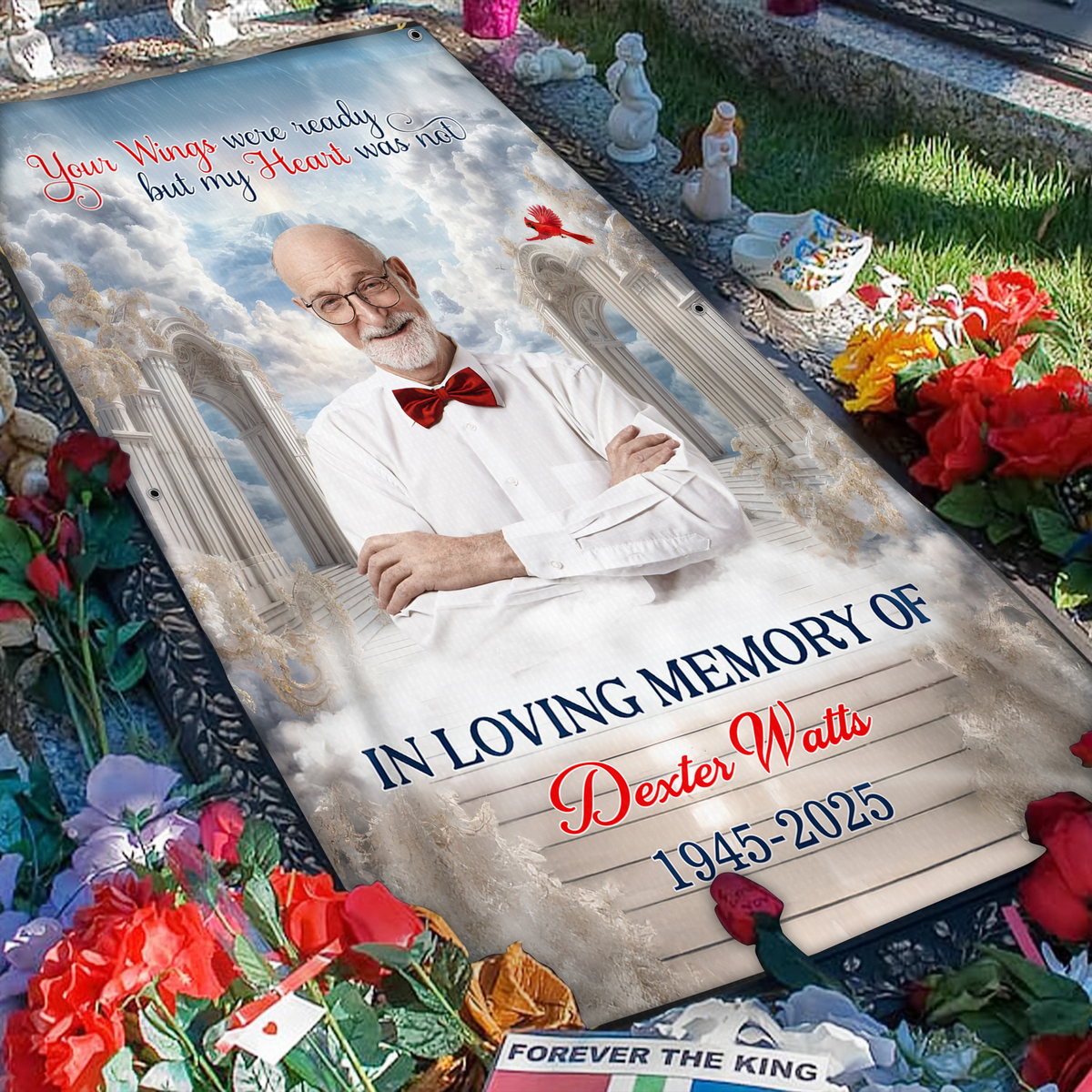 Upload Memorial Photo Personalized Heaven Gate Sky Grave Blanket Remembrance Gift CH07 895430