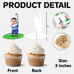 Custom Funny Face Golfer Cupcake Toppers Party Decoration HA75 892106