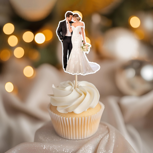 Custom Photo Happy Wedding Day Cupcake Toppers HO82 893638