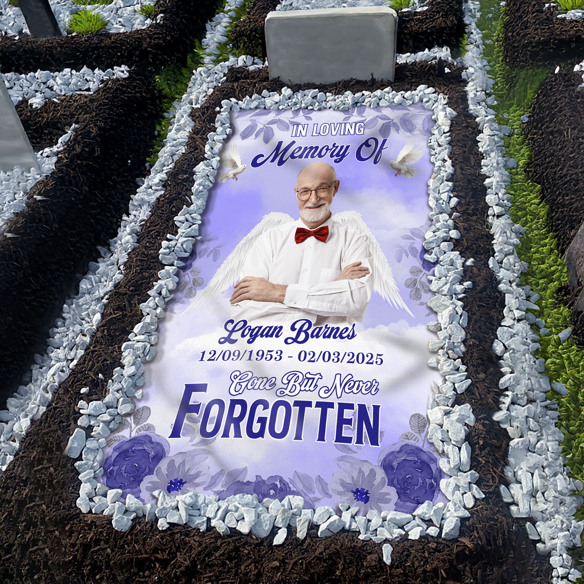 Custom Memorial Photo Forever In My Heart Grave Blanket In Loving Memorial Gift CH07 895396