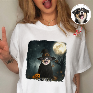 Halloween Cute Peeking Dog On Moon Light Personalized Comfort Shirt CH07 899442