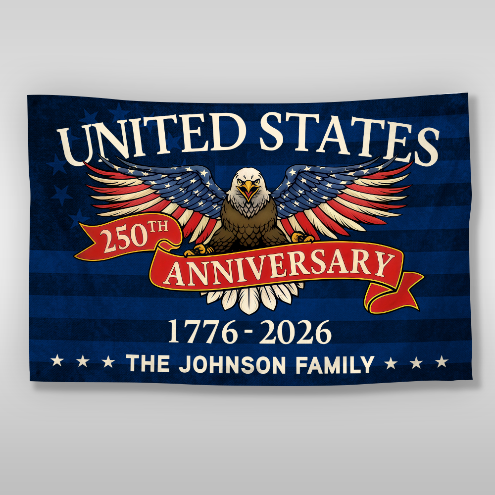 Unites State 250 Years Anniversary Custom Family Name House Flag CH07 910160