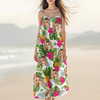 Custom Photo Tropical Hawaii Style Personalized Women's V-Neck Cami Maxi Dress For Summer Holiday CH07 895604