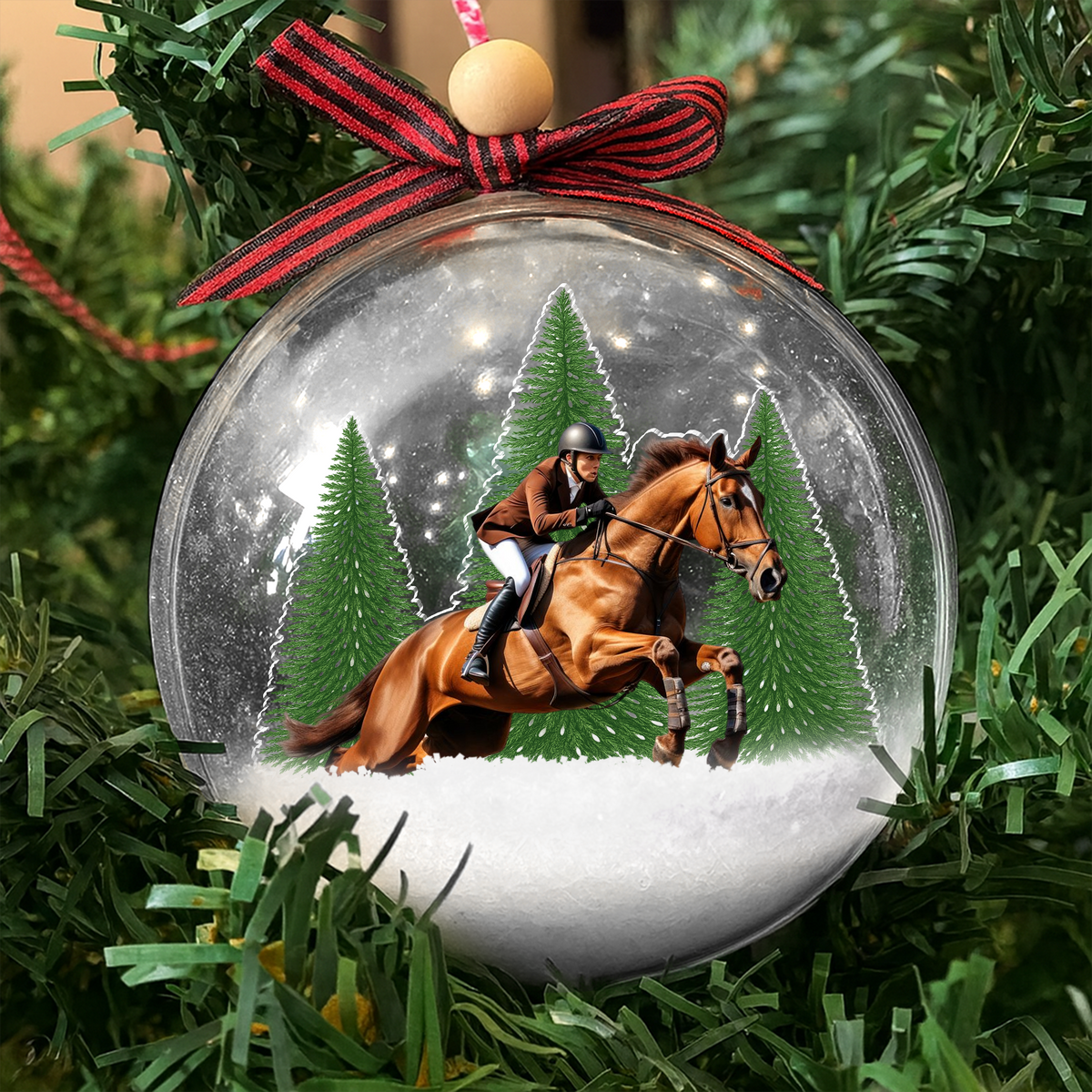 Custom Photo Horses Riding - Personalized 3D Ball Ornament For Family HA75 898060