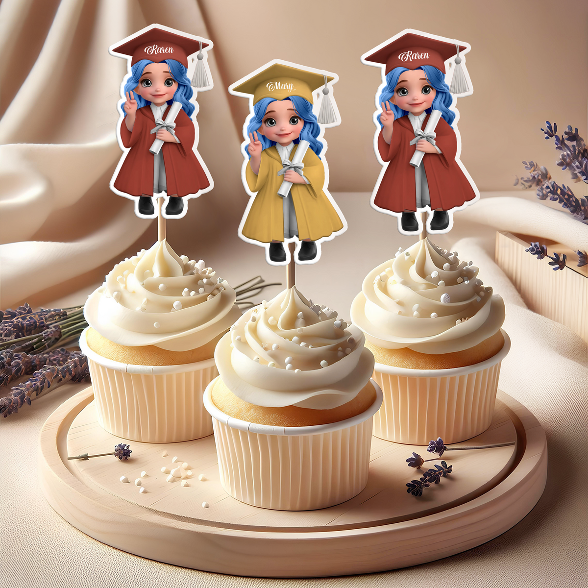Graduation Class 2025 Cupcake Toppers Personalized Gift HO82 893772