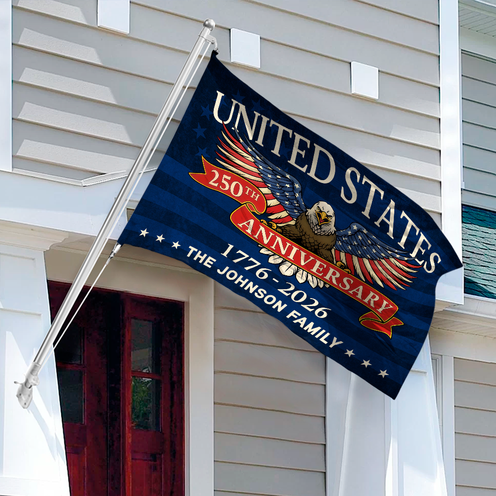 Unites State 250 Years Anniversary Custom Family Name House Flag CH07 910160