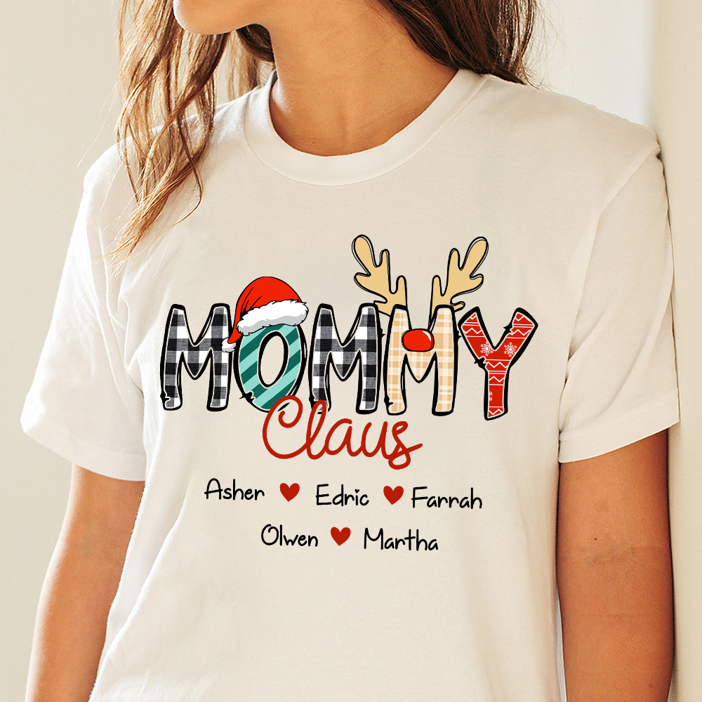 Custom Grandkid Name Gigi Papa Claus Christmas Shirt Best Gift For Family, Christmas Idea Gift HO82 893156