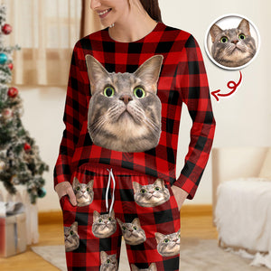 Custom Cat Face Photo With Christmas Accesories Sleepwear CH07 899250