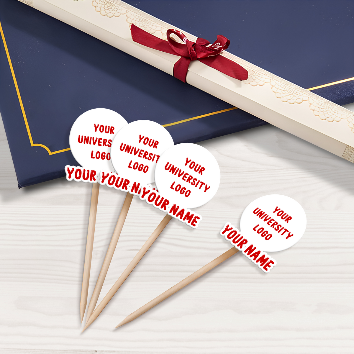 Custom University Logo Class of 2025 Graduation Decoration Cupcake Toppers HA75 892266