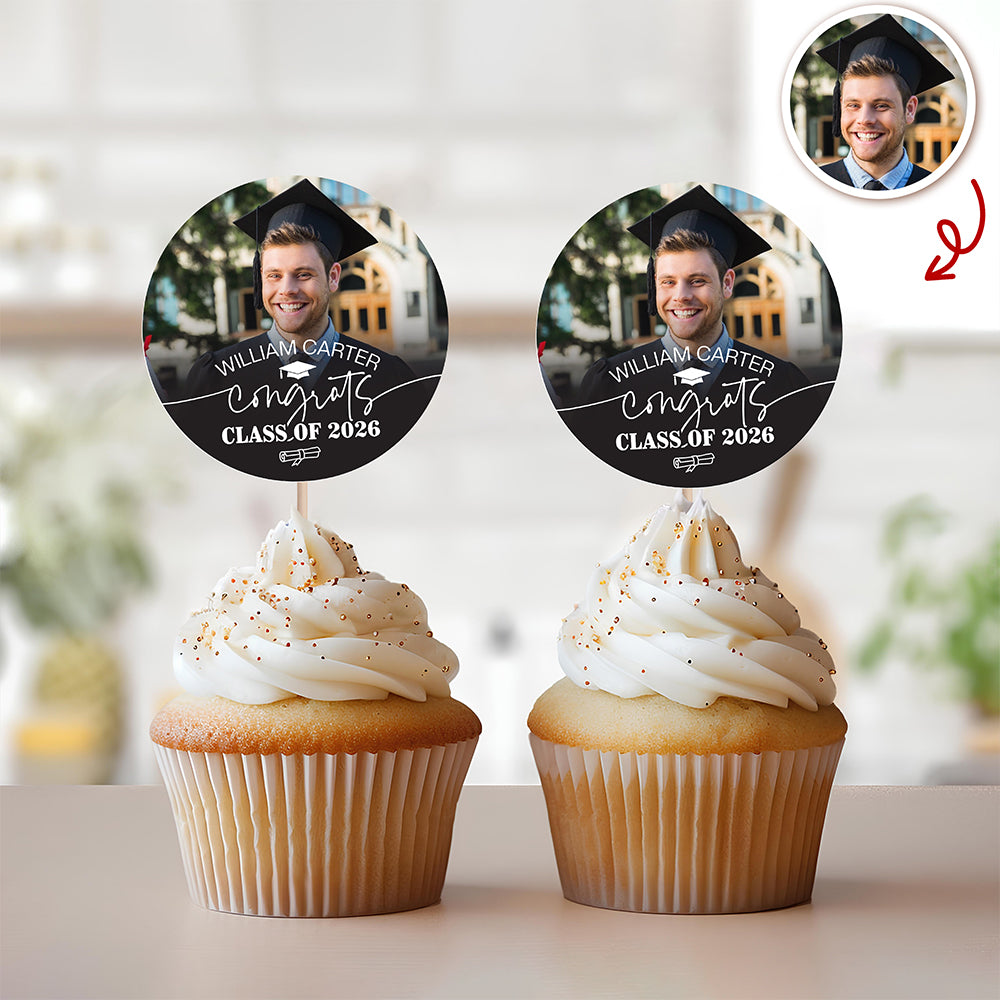 Custom Photo Class Of 2026 Graduation Cupcake Topper HO82 901358