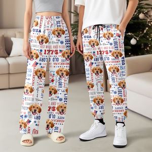 Custom Dog Face America Freedom 4th Of July Sweatpants For Dog Lovers LM32 895839
