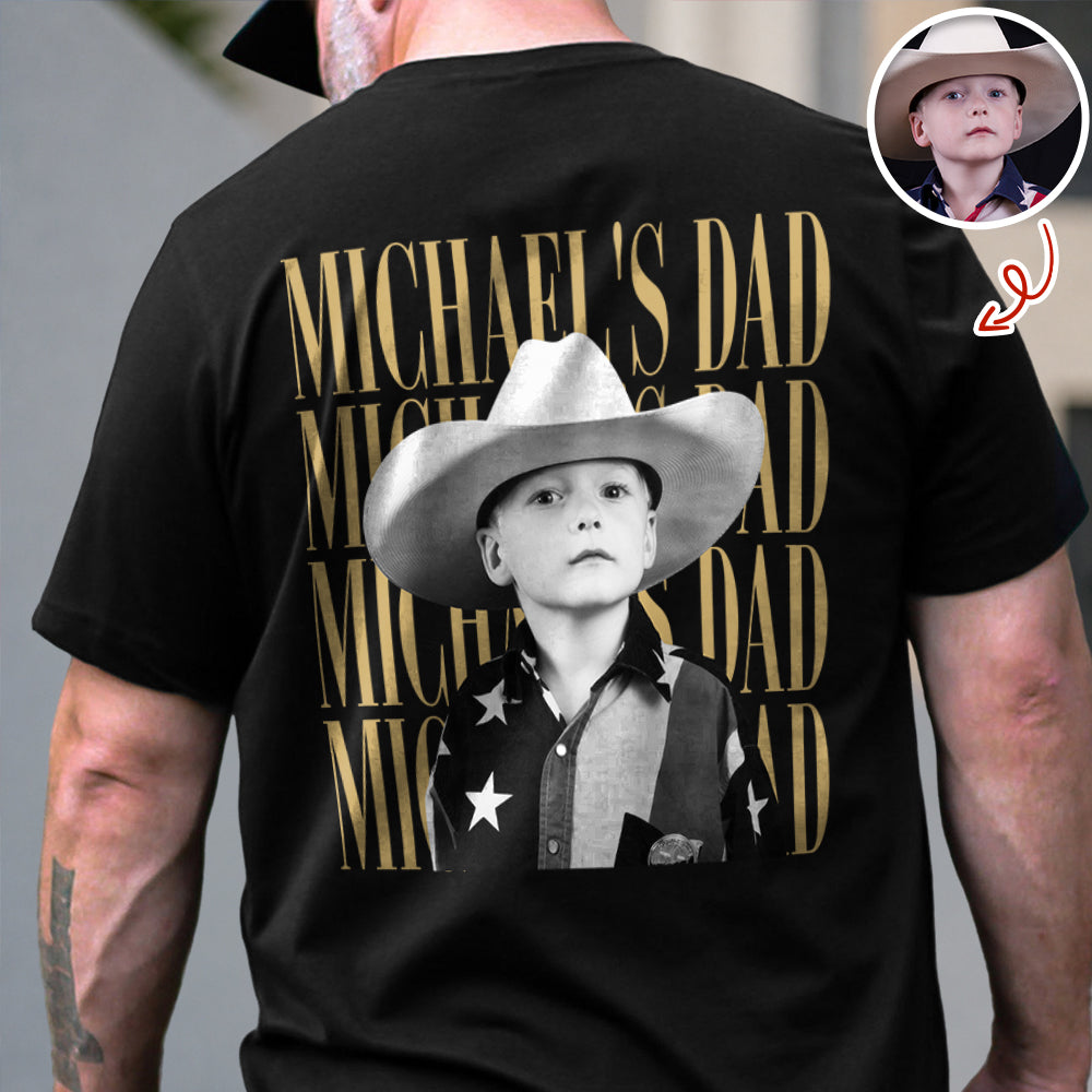 Personalized Vintage Photo Dad, Mom, Grandpa, Grandma Family Back Dark Shirt HA75 921522