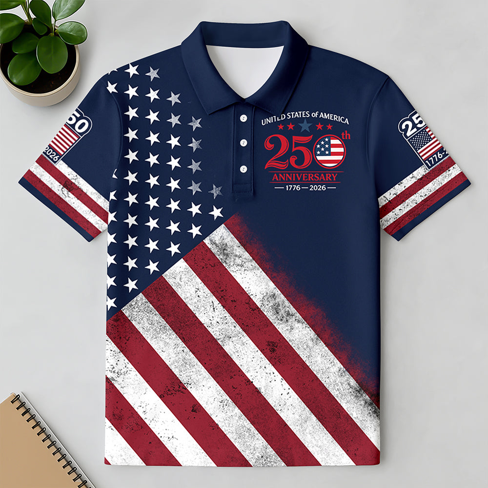 United Stated Of America Anniversary 250th 1776–2026 Anniversary Patriotic Polo Shirt HO82 902788