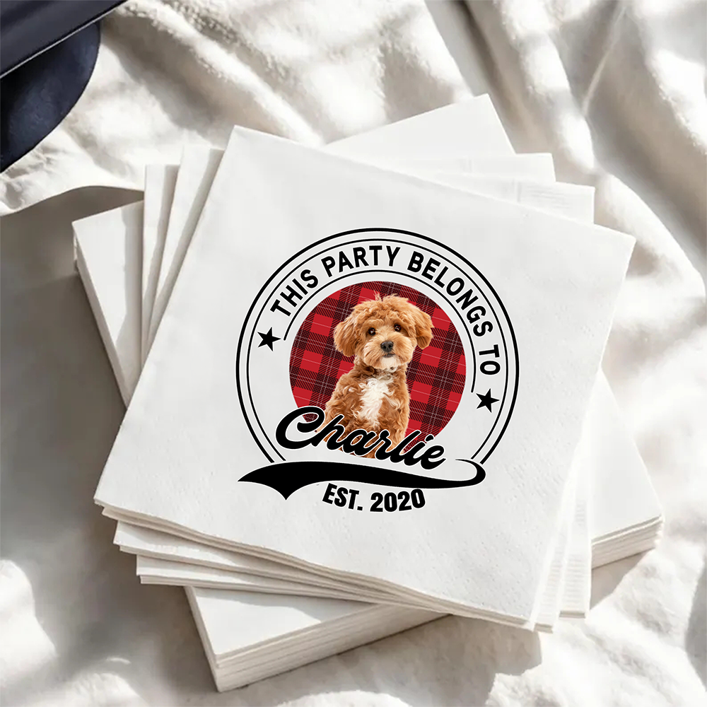 Personalized This Party Belongs To Dog Cat Napkins For Party Decor HO82 902214